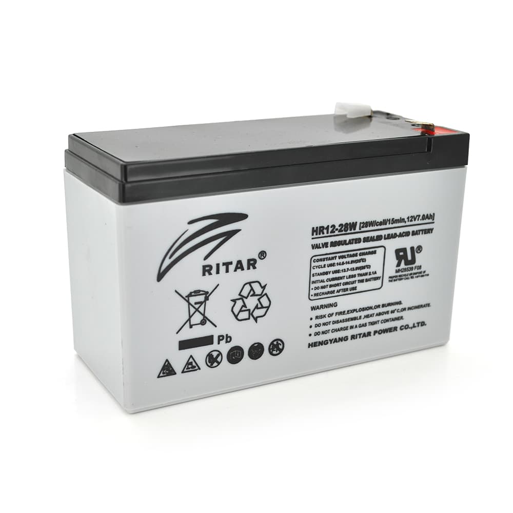 Акумулятор для ДБЖ Ritar HR1228W / 12 В / 7 А⋅год / AGM