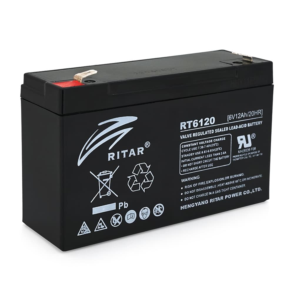 Акумулятор для ДБЖ Ritar RT6120A / 6 В / 12 А⋅год / AGM