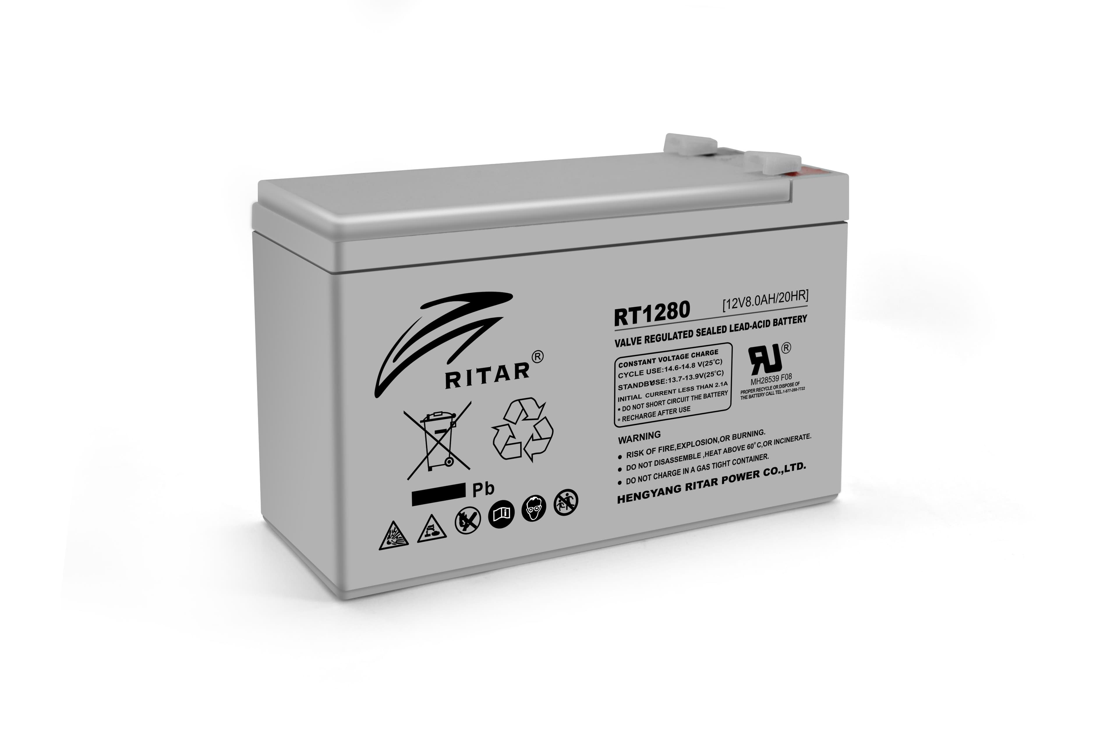 Акумулятор для ДБЖ Ritar RT1280 / 12 В / 8 А⋅год / AGM