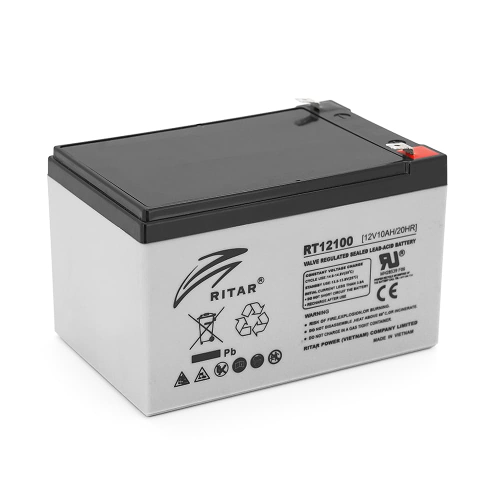Акумулятор для ДБЖ Ritar RT12100 / 12 В / 10 А⋅год / AGM