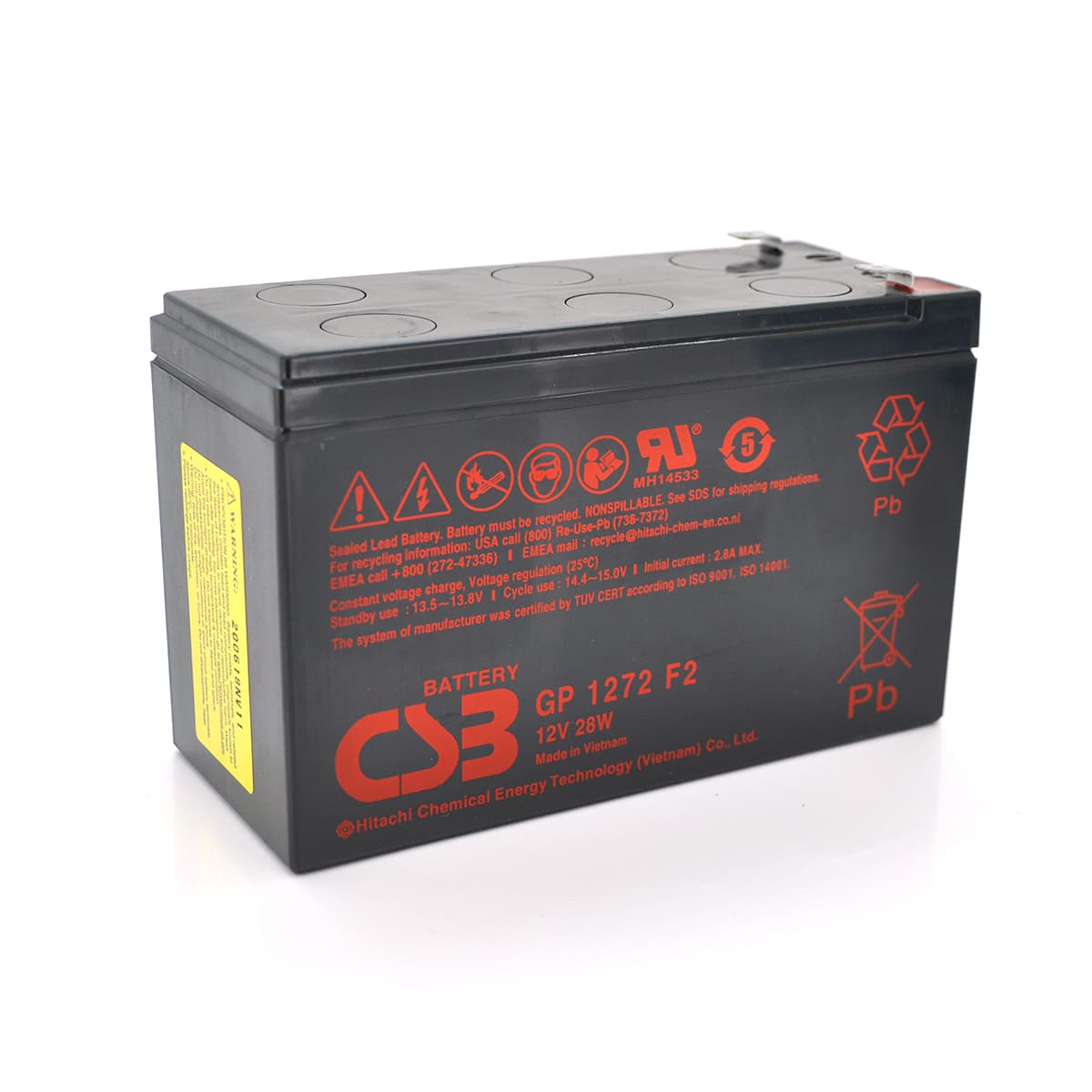 Акумулятор для ДБЖ MERLION GP1272F2-28W / 12 В / 7.2 А⋅год / VRLA