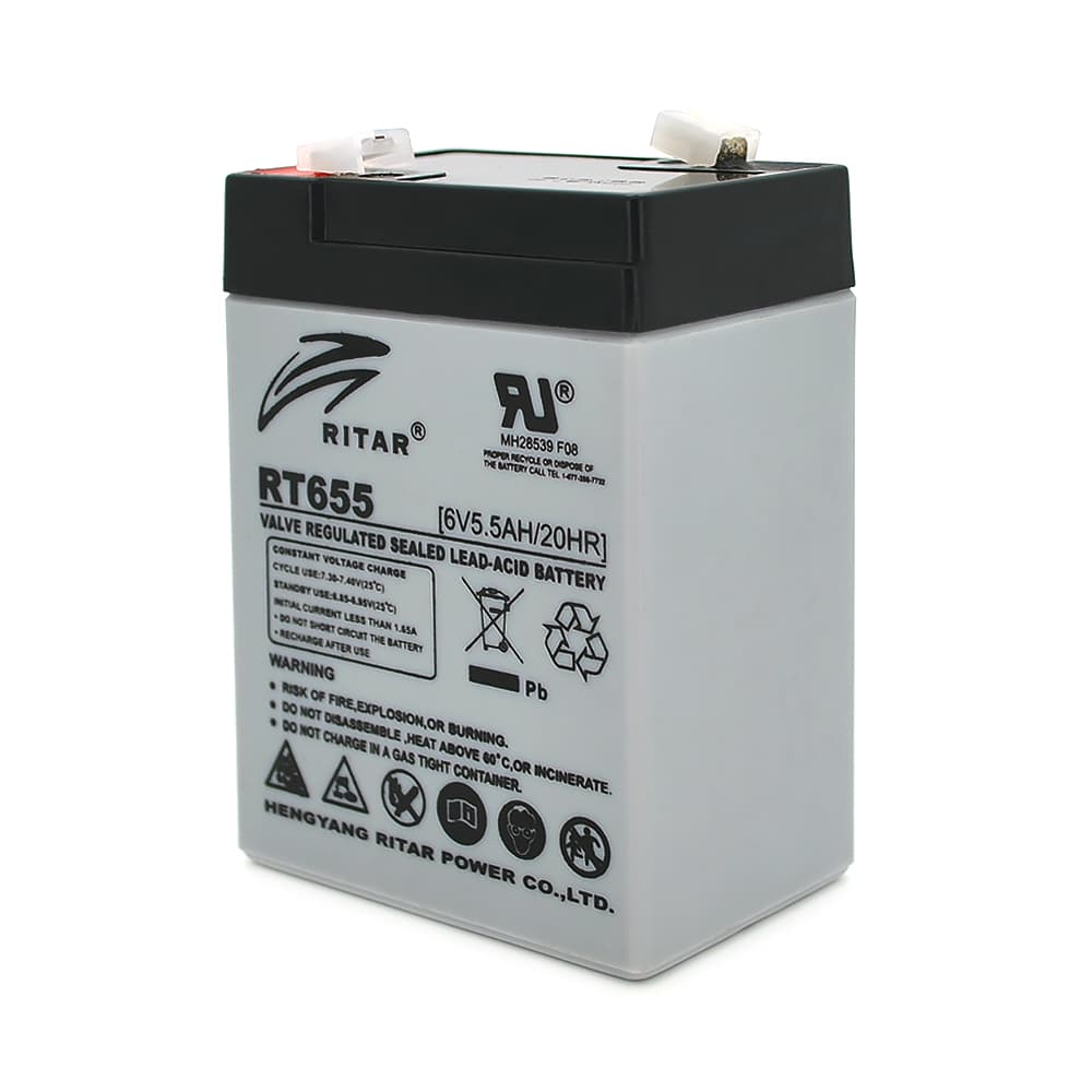 Акумулятор для ДБЖ Ritar RT655 / 6 В / 5.5 А⋅год / AGM