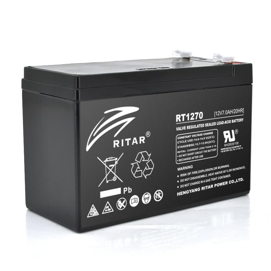 Акумулятор для ДБЖ Ritar RT1270B / 12 В / 7 А⋅год / AGM