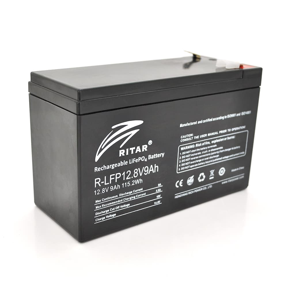 Літієвий акумулятор Ritar R-LFP 12.8V 9Ah / 12.8 В / 9 А⋅год / LiFePO4