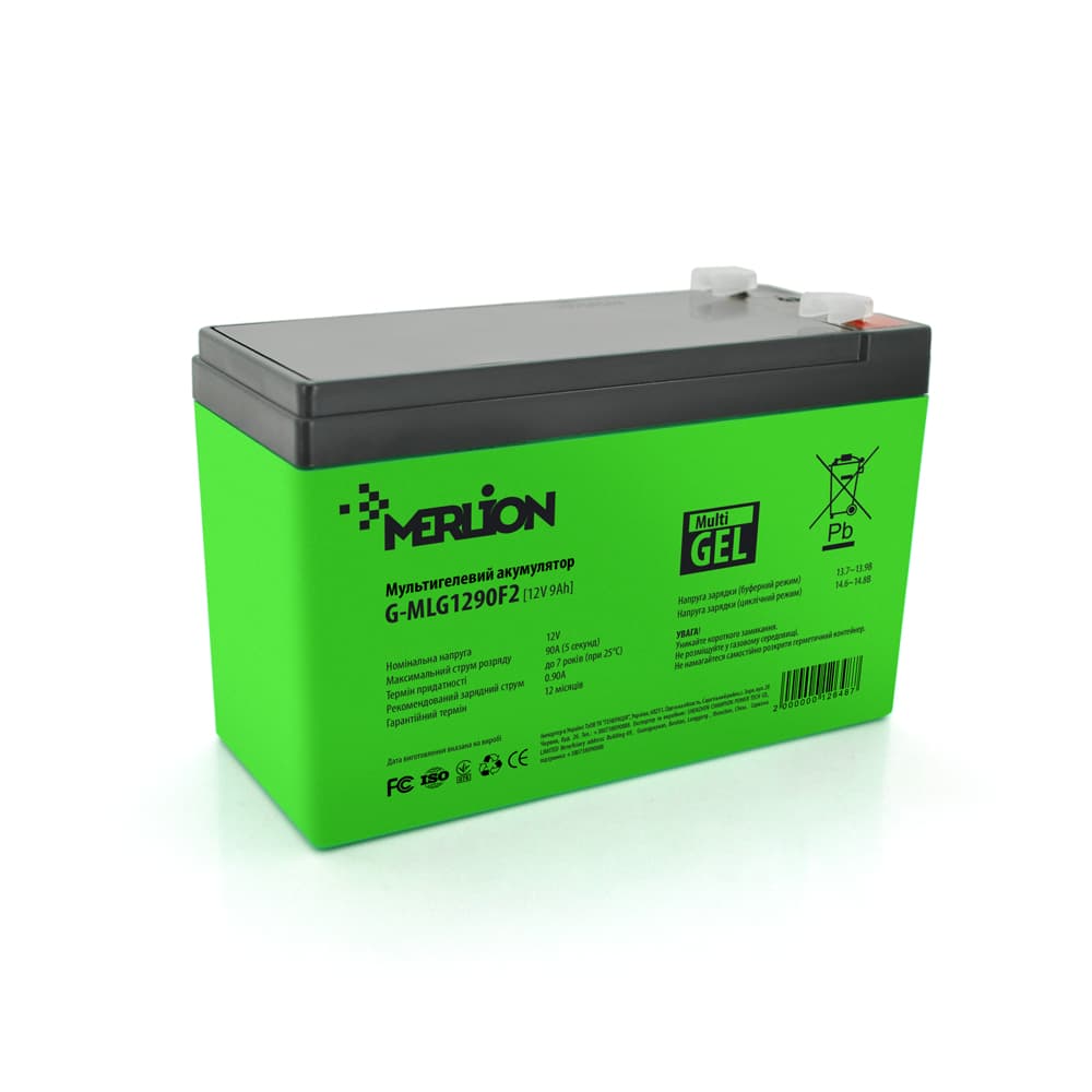 Акумулятор для ДБЖ MERLION G-MLG1290F2 / 12 В / 9 А⋅год / GEL