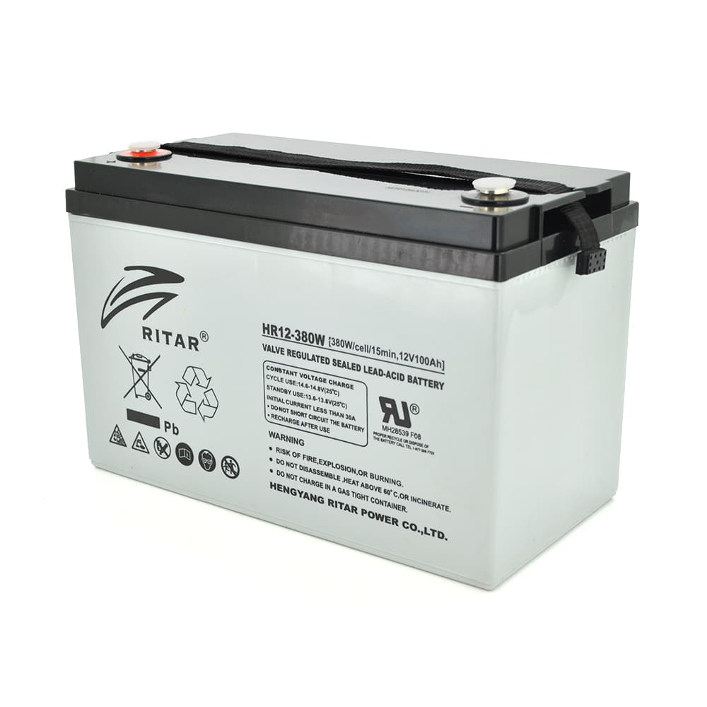Акумулятор для ДБЖ Ritar HR12380W / 12 В / 100 А⋅год / AGM
