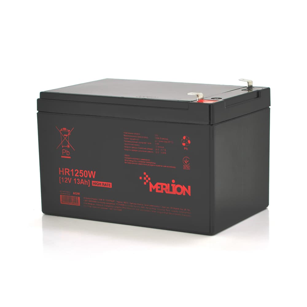 Акумулятор для ДБЖ MERLION HR1250W / 12 В / 13 А⋅год / AGM