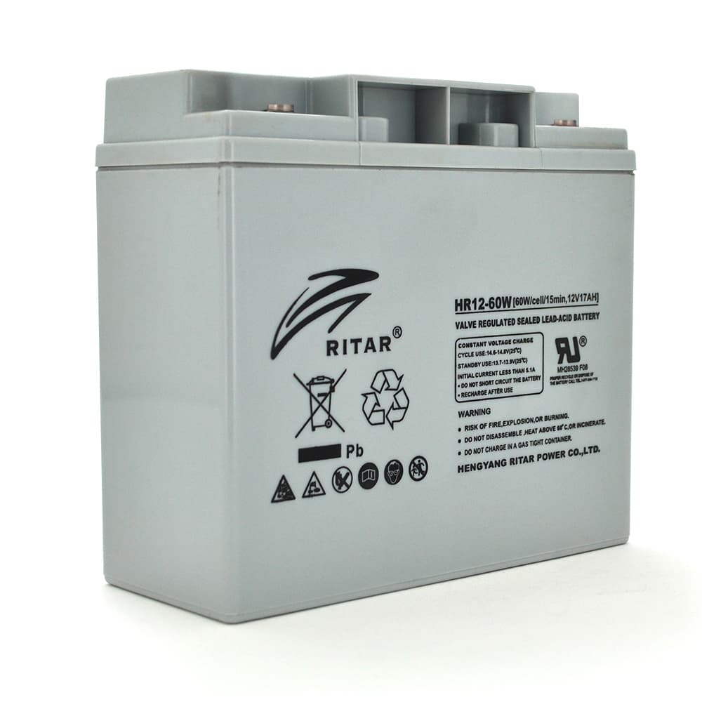 Акумулятор для ДБЖ Ritar HR1260W / 12 В / 17 А⋅год / AGM