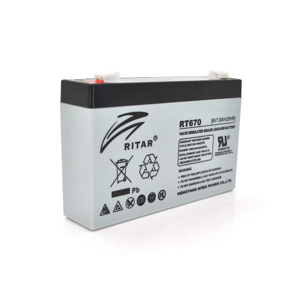 Акумулятор для ДБЖ Ritar RT670 / 6 В / 7 А⋅год / AGM