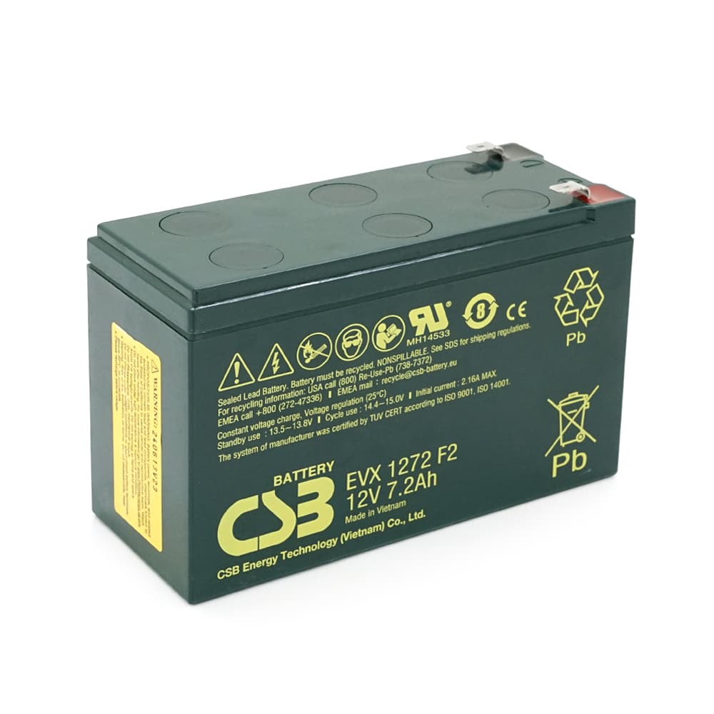 Акумулятор для ДБЖ CSB EVX1272F2 / 12 В / 7.2 А⋅год / AGM
