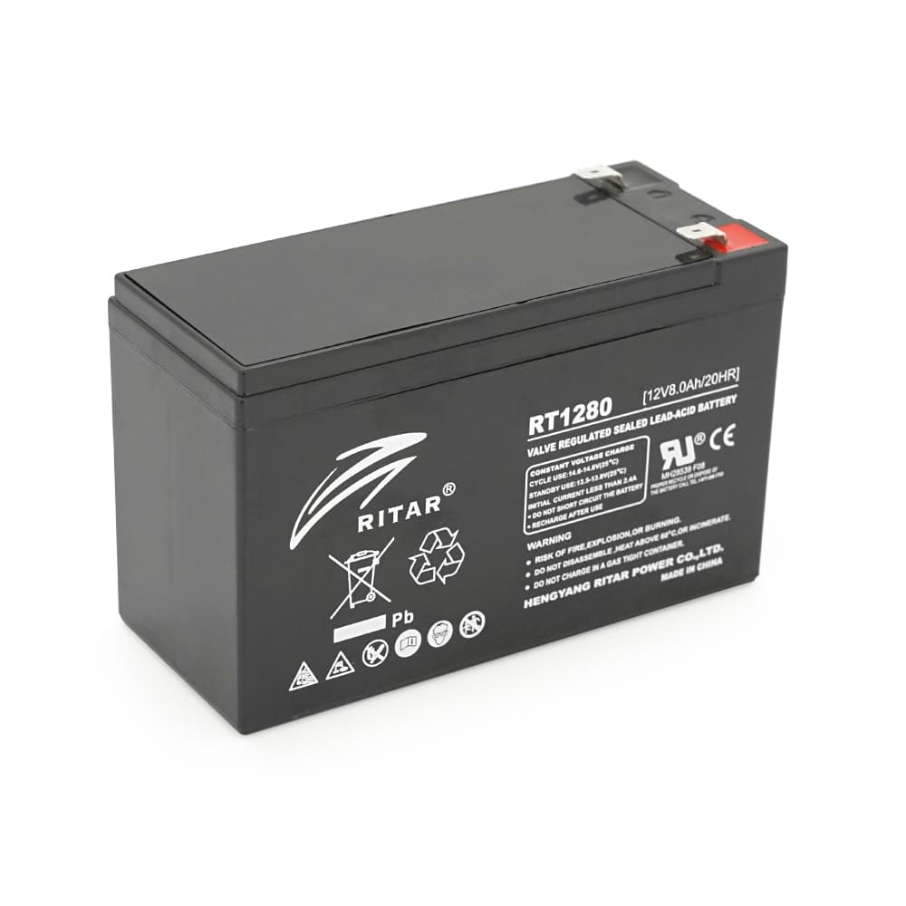 Акумулятор для ДБЖ Ritar RT1280B / 12 В / 8 А⋅год / AGM