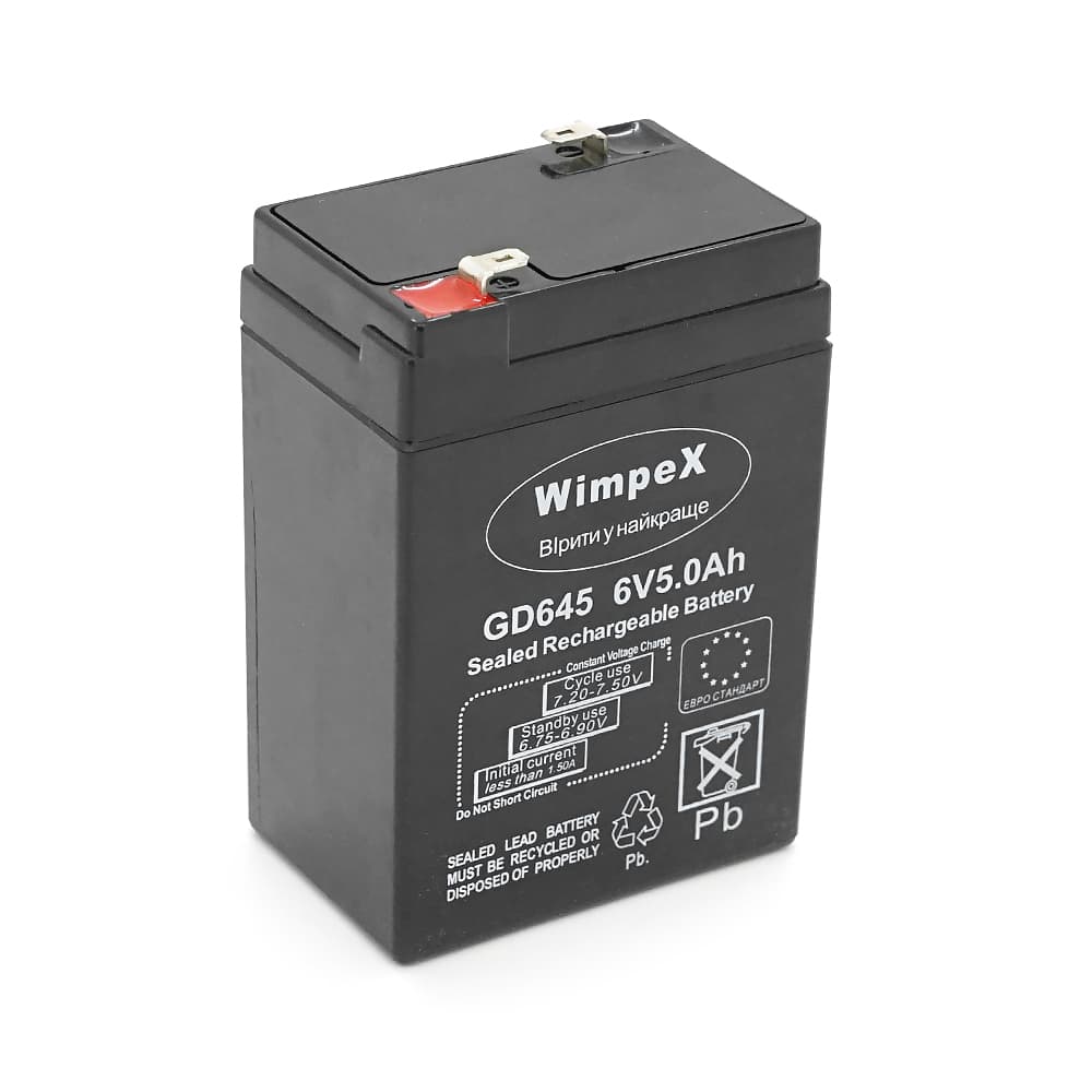 Акумулятор для ДБЖ WIMPEX WX-650 / 6 В / 5 А⋅год / VRLA