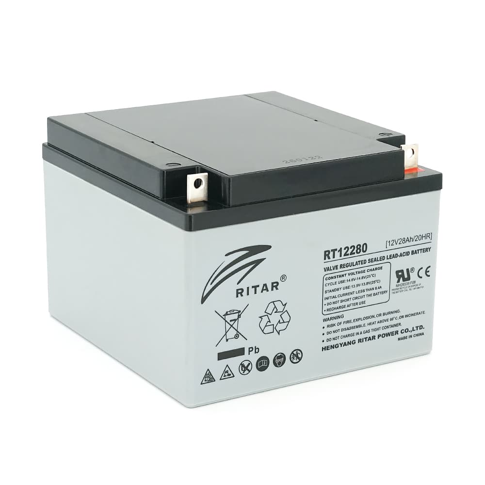 Акумулятор для ДБЖ Ritar RT12280 L5 / 12 В / 28 А⋅год / AGM